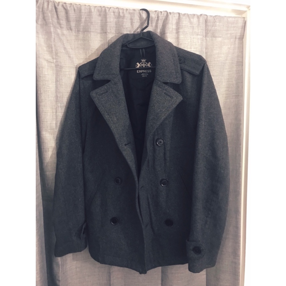 Express Men’s XS Gray Peacoat